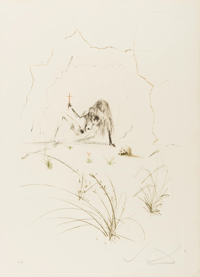 Frère Ogrin, l"ermite, from Tristan and Iseult (Field 70-10; M&L 416b) by Salvador Dali