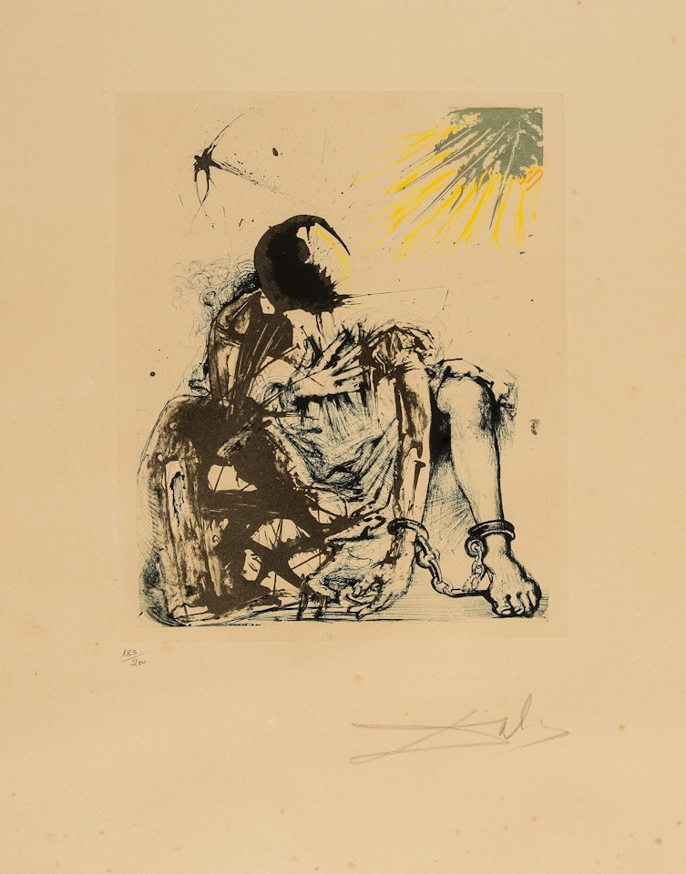 Sigismund enchainé, from La vida es sueño (Field 73-1 M; M&L 523a) by Salvador Dali