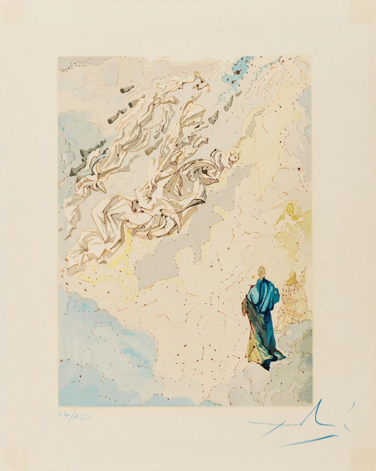Chant 20: Le 6e Ciel de Jupiter, La Paradise, from La Divine Comédie (not in Field; M&L 1125j) by Salvador Dali
