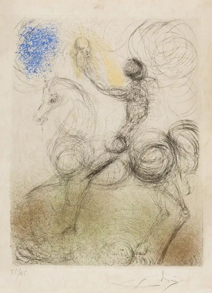 Cavalier et la mort (Field 69-1H; M&L 307k) by Salvador Dali