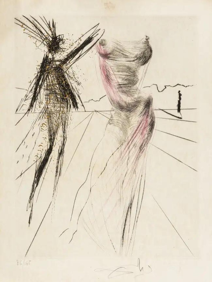 Le Buste (Field 69-1D; M&L 301k) by Salvador Dali
