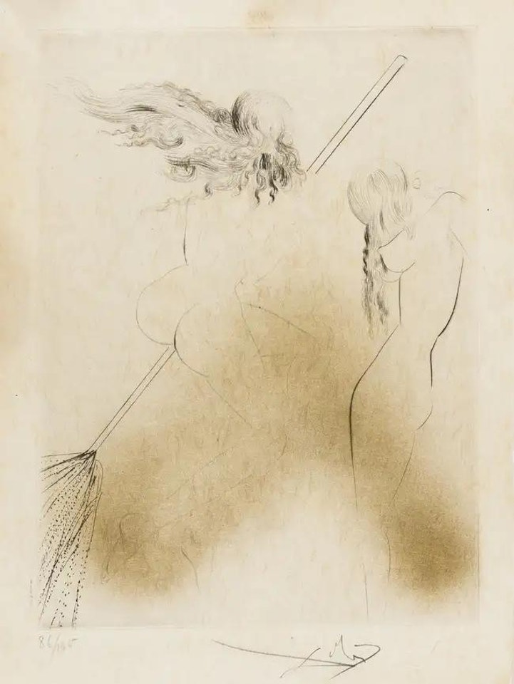 Sorcière au Balai (Field 69-1C; M&L 300k) by Salvador Dali