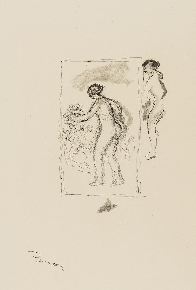 Femme Au Cap de Vigne, 4e Variante, from L"Album des Douze Lithographies Originales de Pierre-Auguste Renoir (Delteil 46, Stella 46) by Pierre-Auguste Renoir