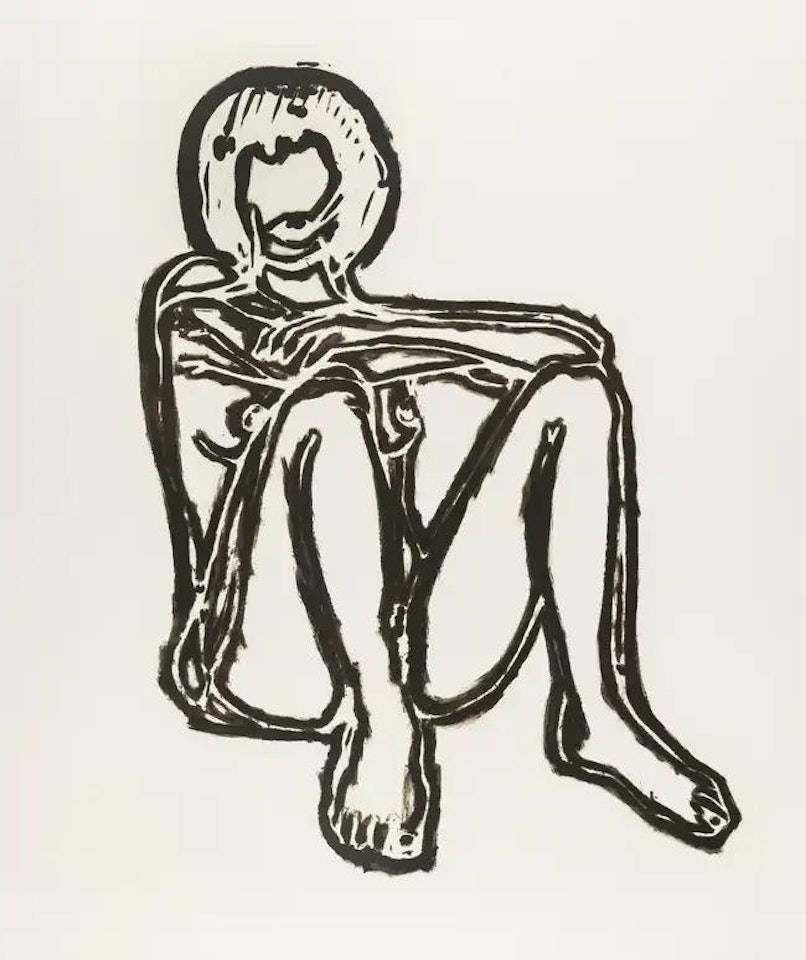 Monica Sitting with Elbows on Knees by Tom Wesselmann