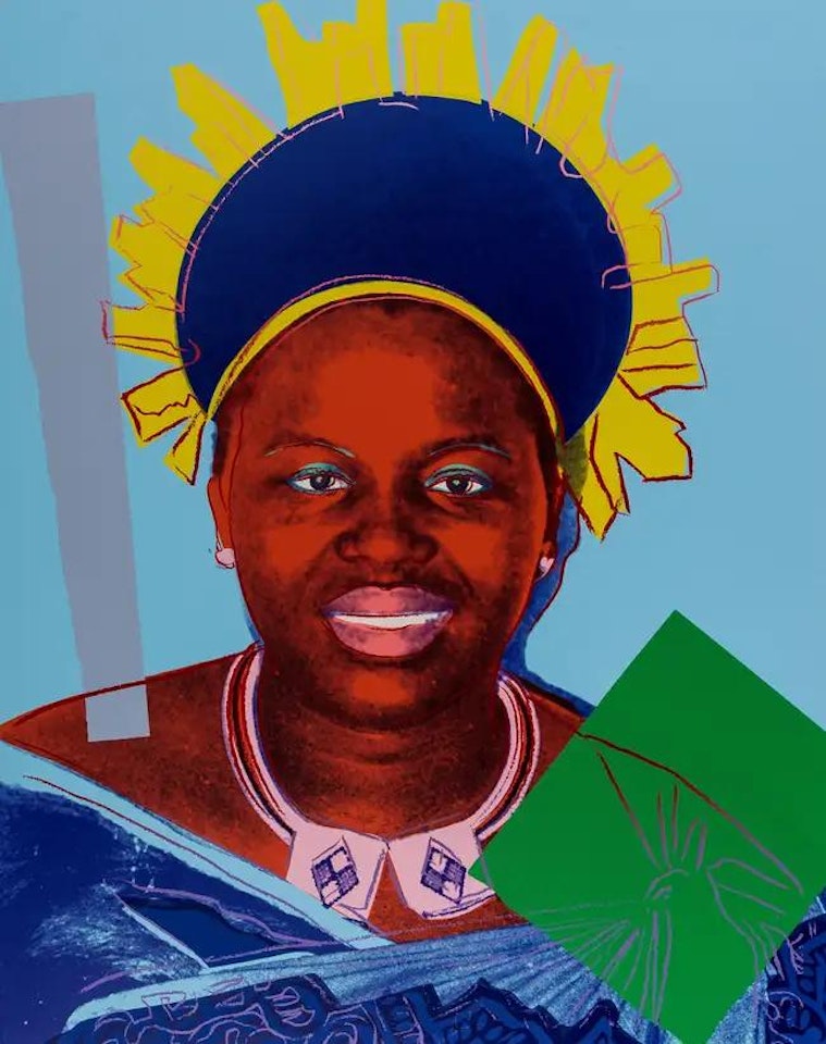 Reigning Queens. Queen Ntombi Twala of Swaziland (Feldman & Schellmann II.347) by Andy Warhol