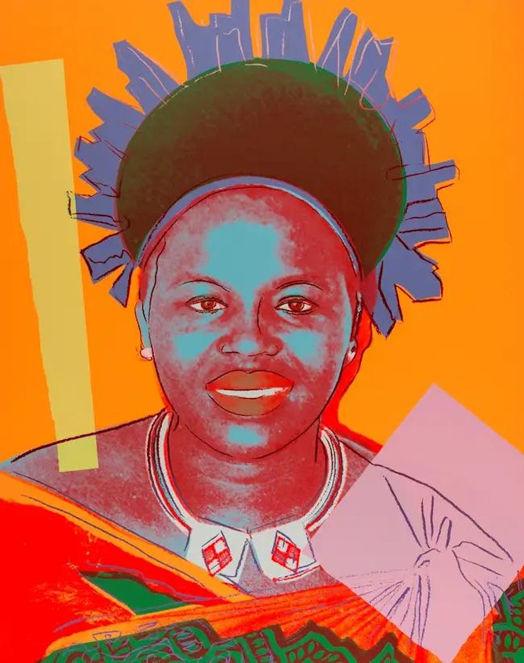 Reigning Queens. Queen Ntombi Twala of Swaziland (Feldman & Schellmann II.346) by Andy Warhol