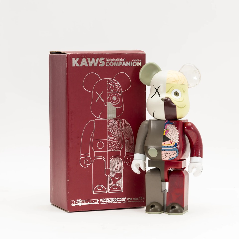 OriginalFake Dissected Bearbrick Companion 400% (Red) by Kaws