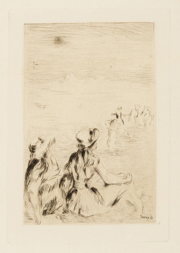 Sur la plage à Berneval (Delteil 5; Stella 5) by Pierre-Auguste Renoir