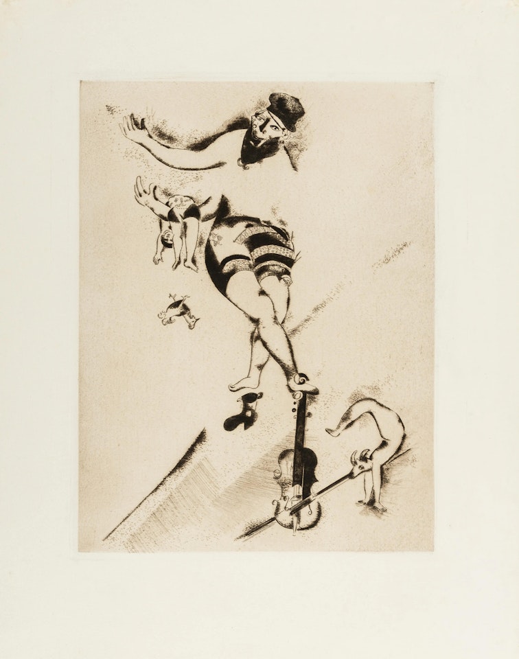 Der Akrobat mit der Geige (Kornfeld 40 III B) by Marc Chagall