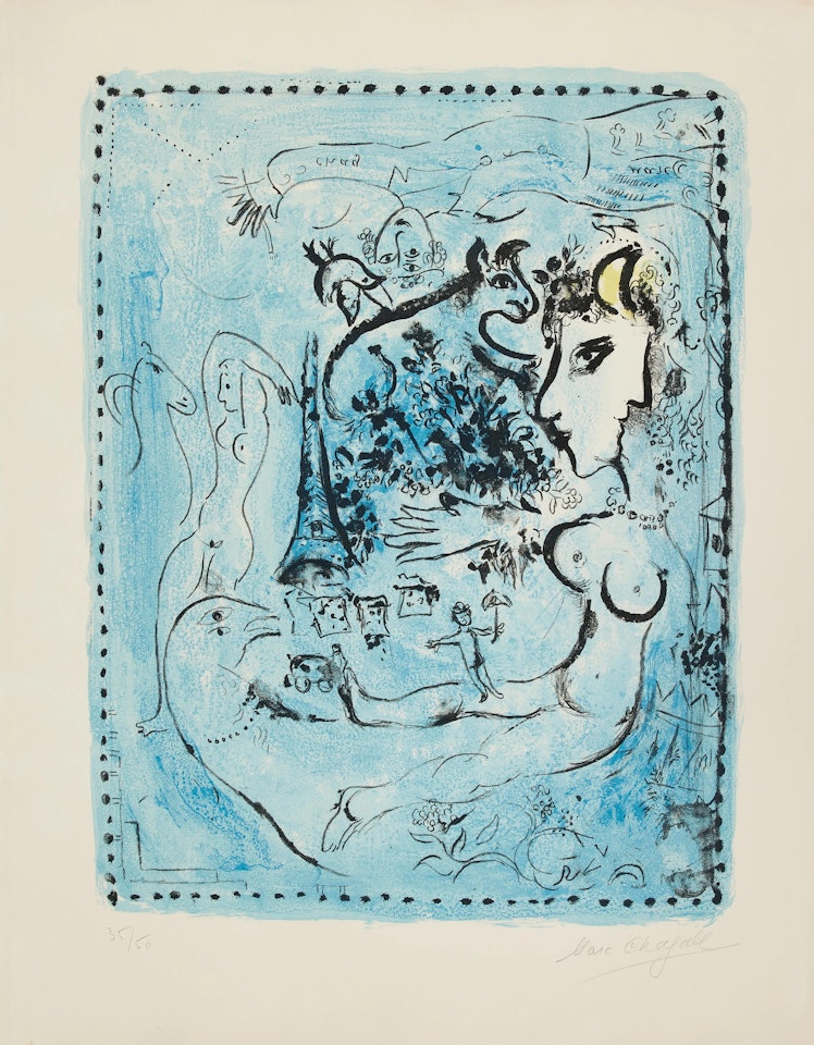 Nocturne (Mourlot 386) by Marc Chagall