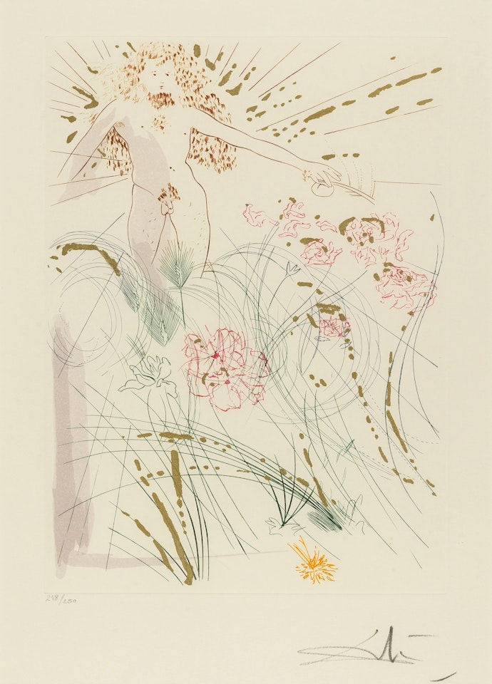 The beloved feeds among the lillies (Field 71-17J; M&L 477) by Salvador Dali