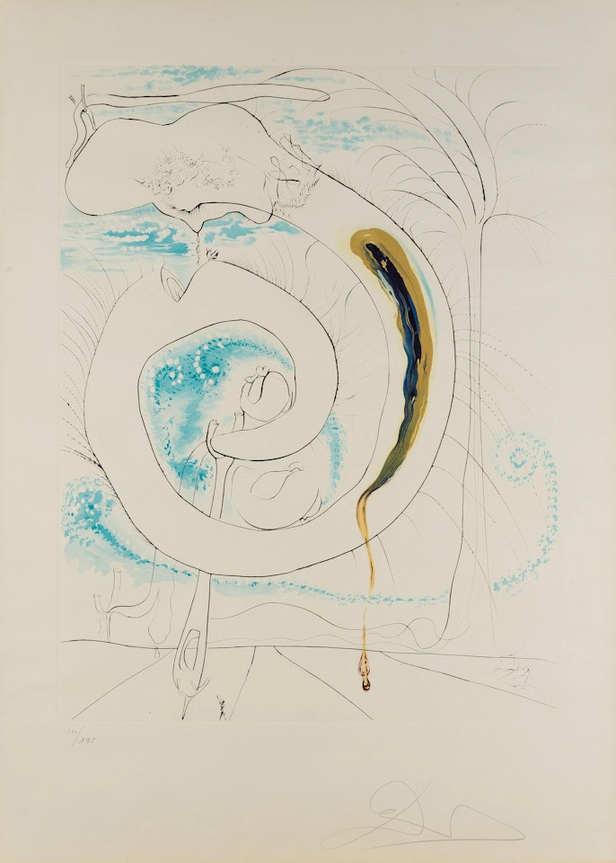 Le cercle viscéral du cosmos, from La Conquête du Cosmos (Field 74-12 D; M&L 647a) by Salvador Dali