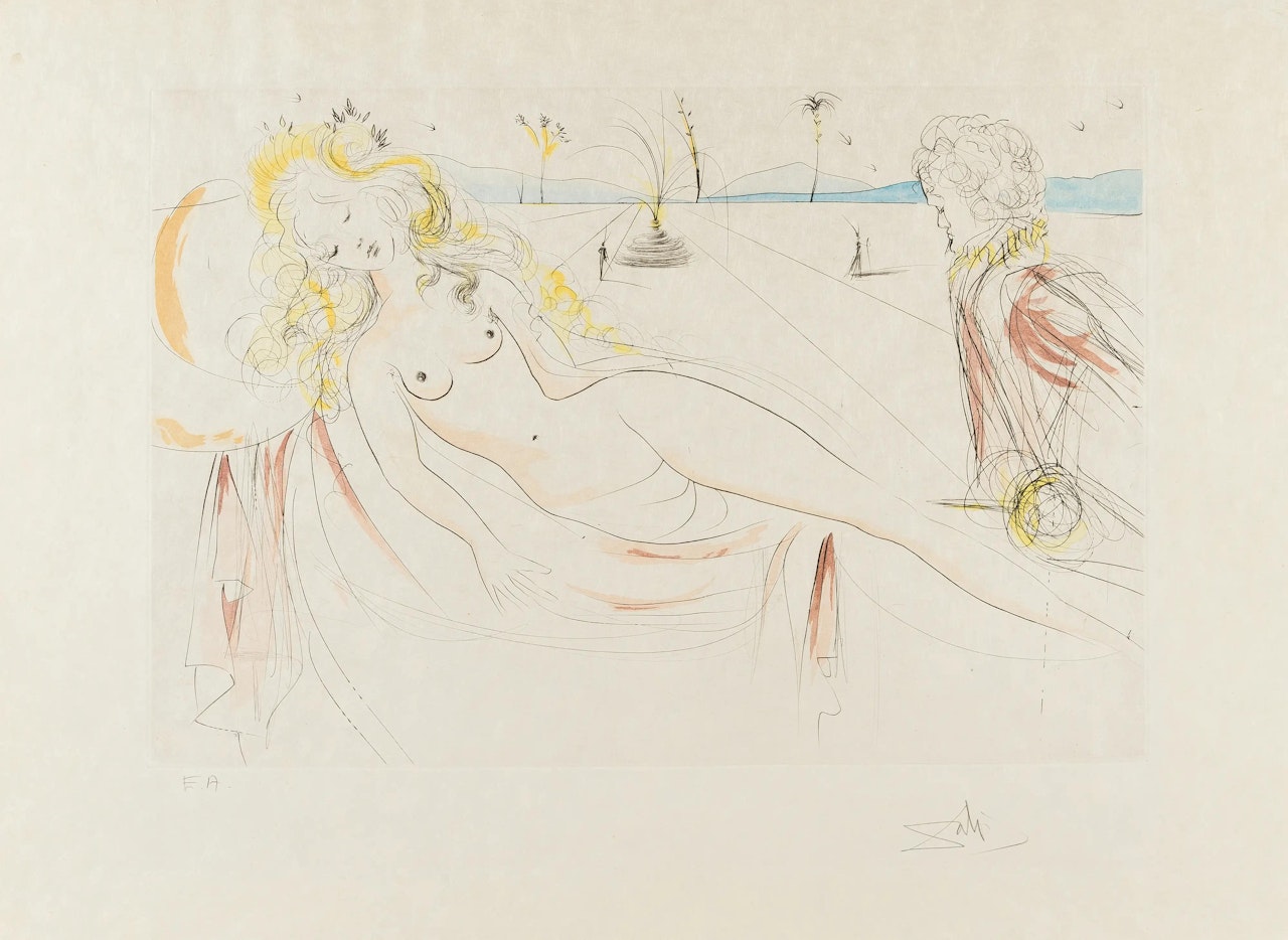 Vénus au Joueur d"Orgue, from Hommage à Albrecht Durer (Field 71-8-E; M&L 484b) by Salvador Dali