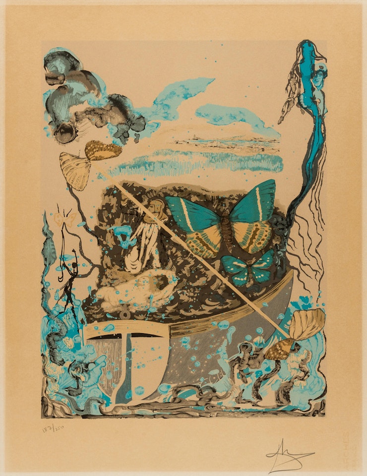 Dawn, from Papillons Anciennes (Field 77-1-C; M&L 1491e) by Salvador Dali