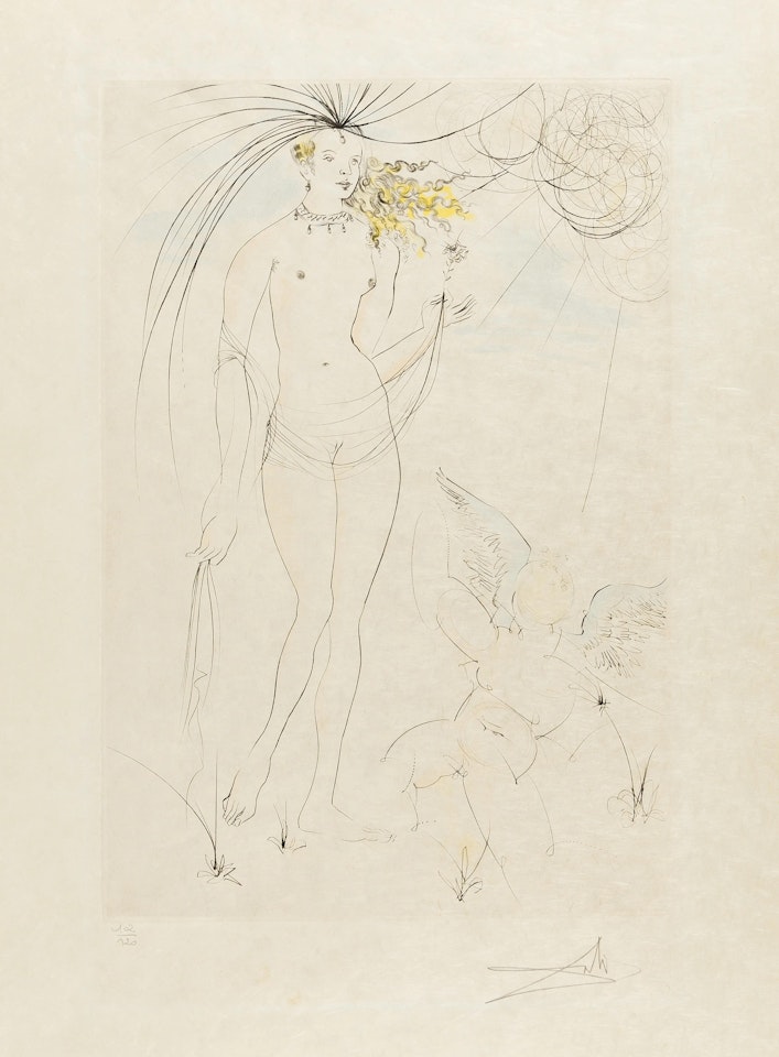 Venus et l"Amour, from Hommage à Albrecht Durer (Field 71-8-D; M&L 483b) by Salvador Dali