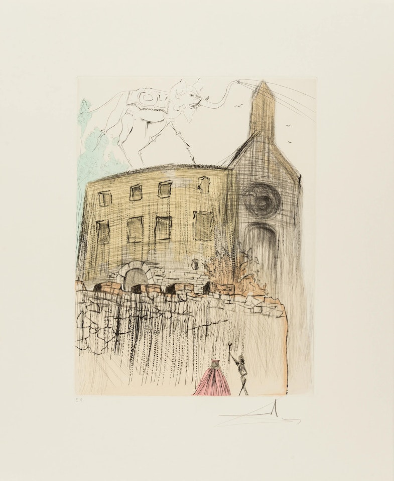 Le chateau de Gala, from After 50 years of surrealism (Field 74-8-K; see M&L 675) by Salvador Dali