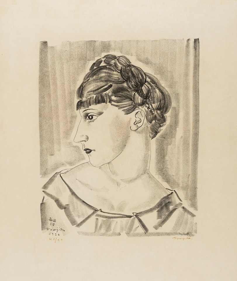 Tête de femme (Buisson 26.50) by Leonard Tsuguharu Foujita