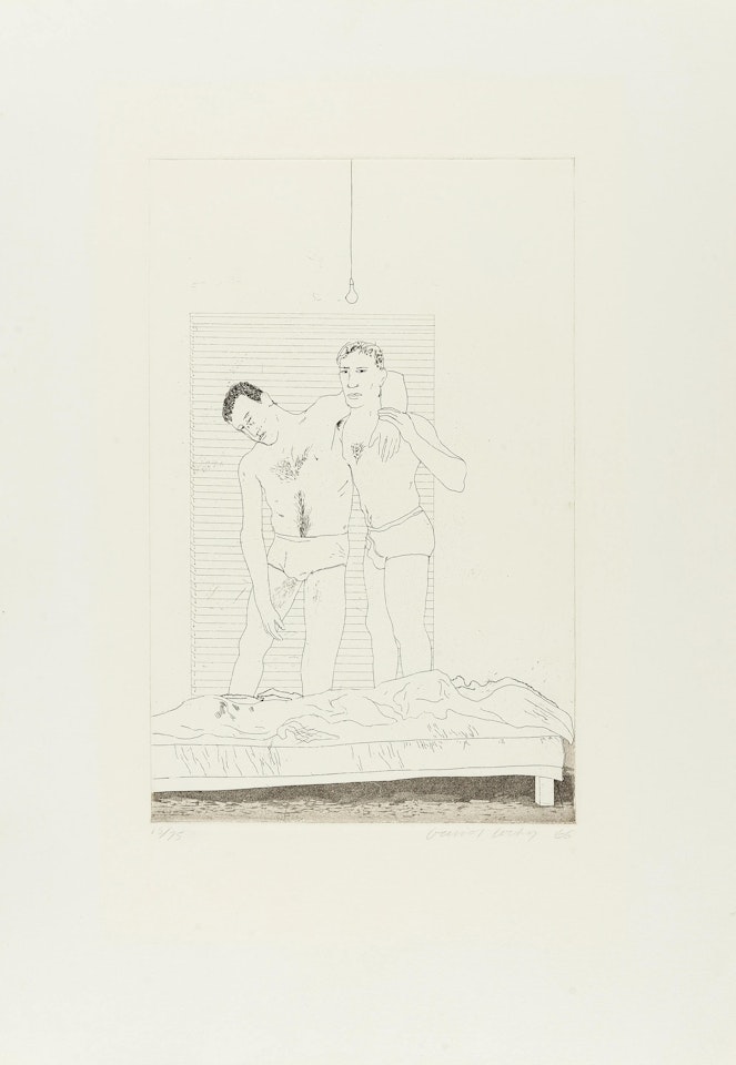 One Night, from Illustrations for Fourteen Poems from C.P. Cavafy (Tokyo 56) by David Hockney