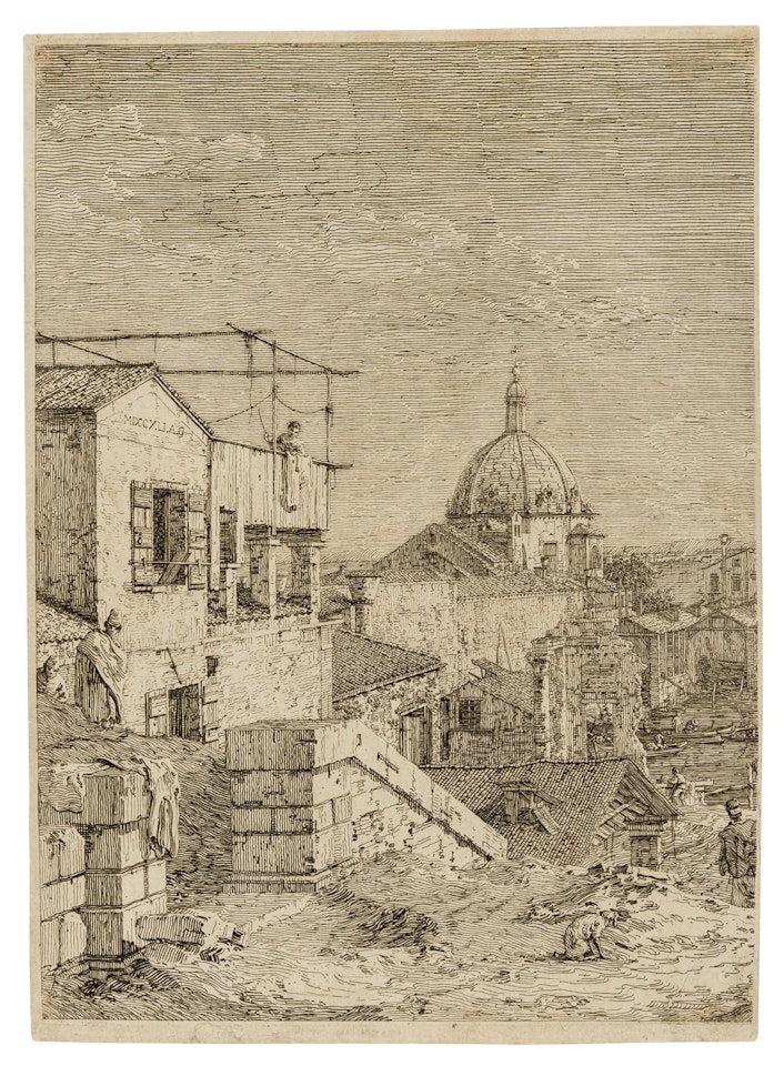 The house with the inscription by Canaletto