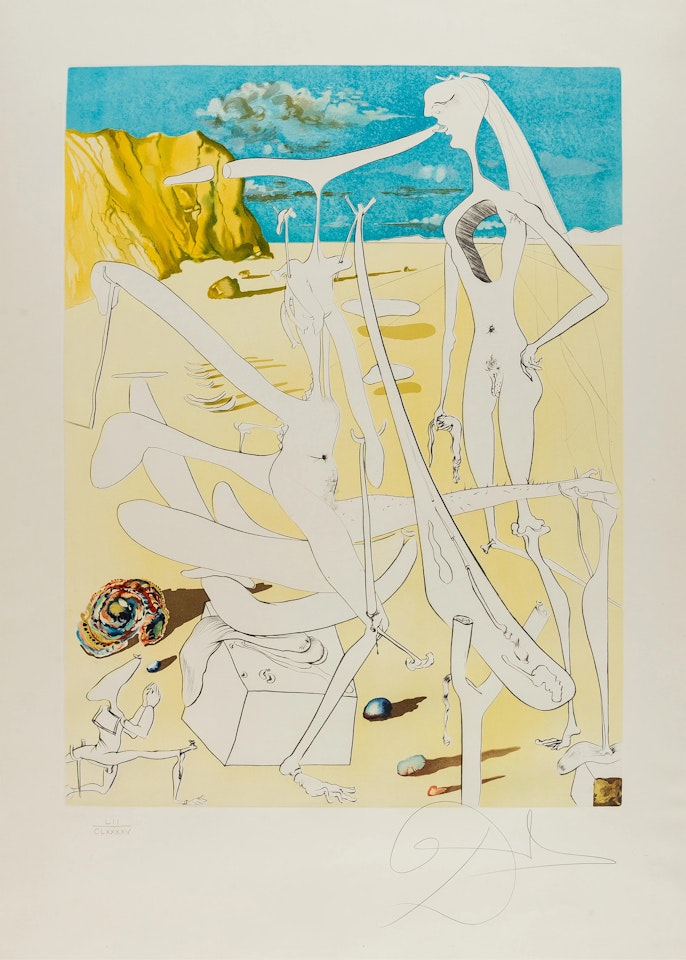 Infra-terrestres adorés par Dalí à 5 ans car il se croyait insecte (Field 74-12 F; M&L 649b) by Salvador Dali
