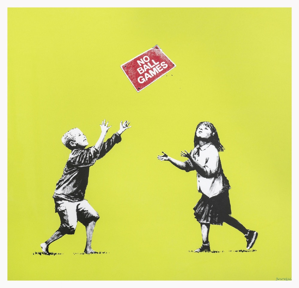 No Ball Games (Green) (Signed) by Banksy