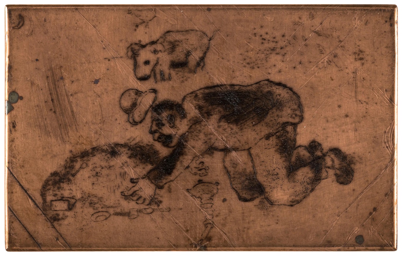 Avarice IV (Supplemental Plate) for Les Sept Péchés Capitaux (Kornfeld 64, See Cramer 7) by Marc Chagall