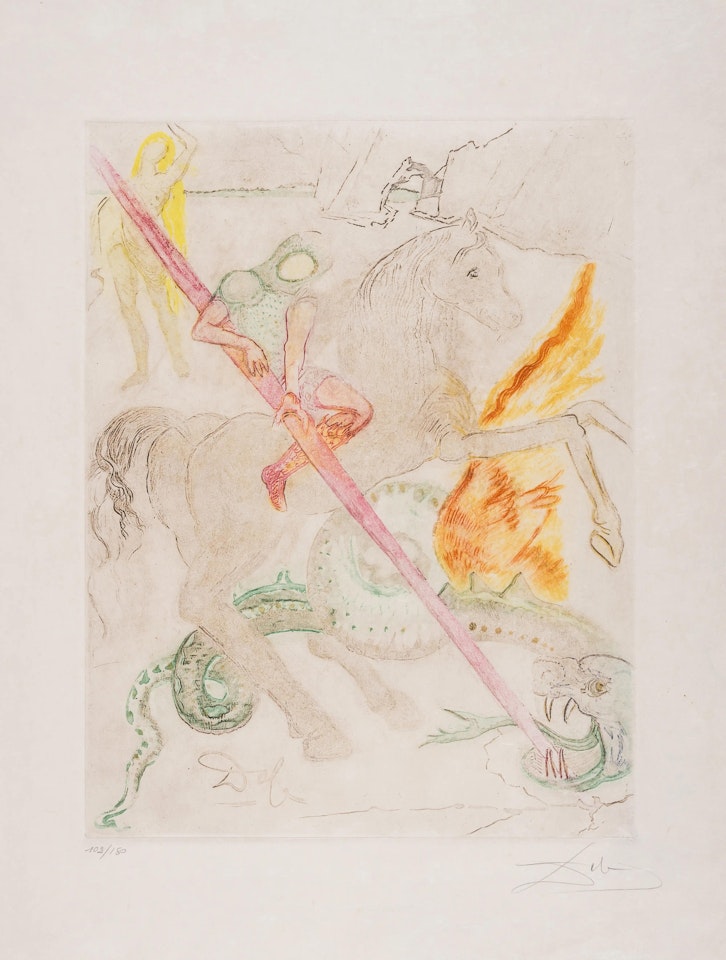 St George & the Dragon (Field 78-1) by Salvador Dali