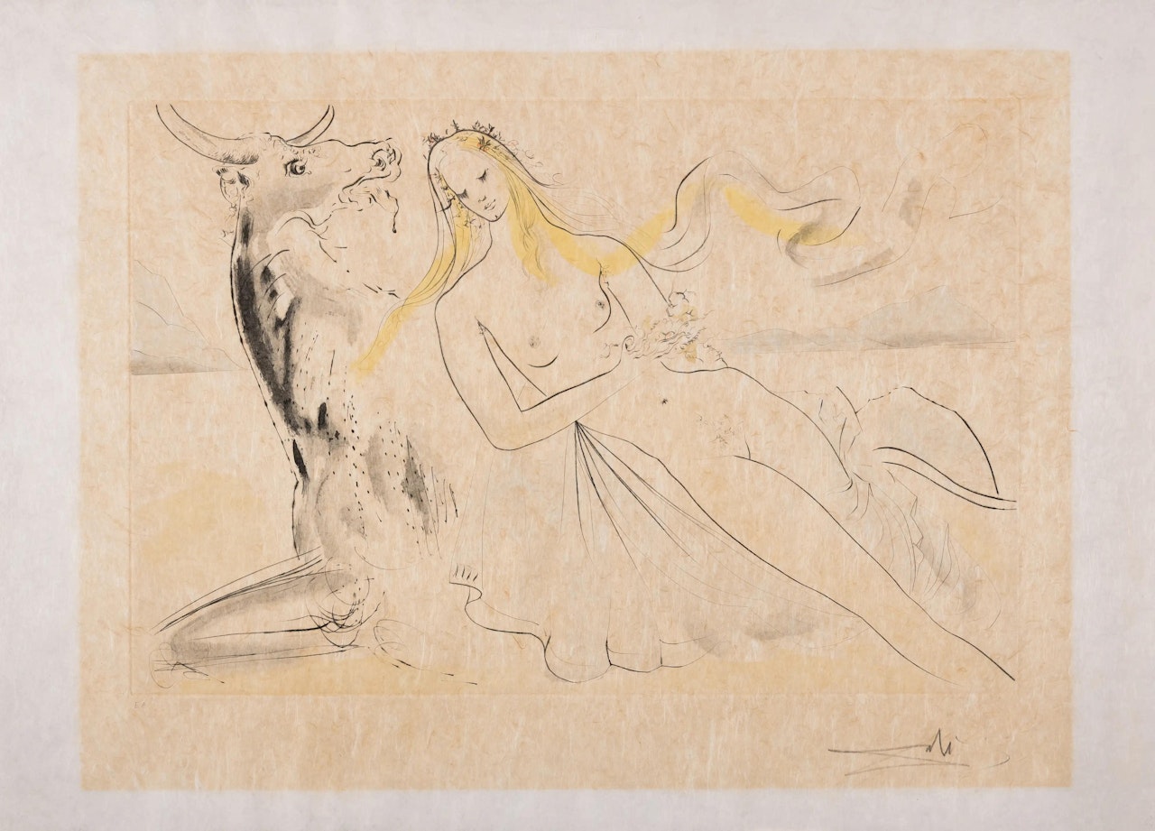 Enlèvement d"Europe, from Hommage à Albrecht Dürer, Suite Mythologique Nouvelle (Field 71-8I; Michler & Lopsinger 488) by Salvador Dali