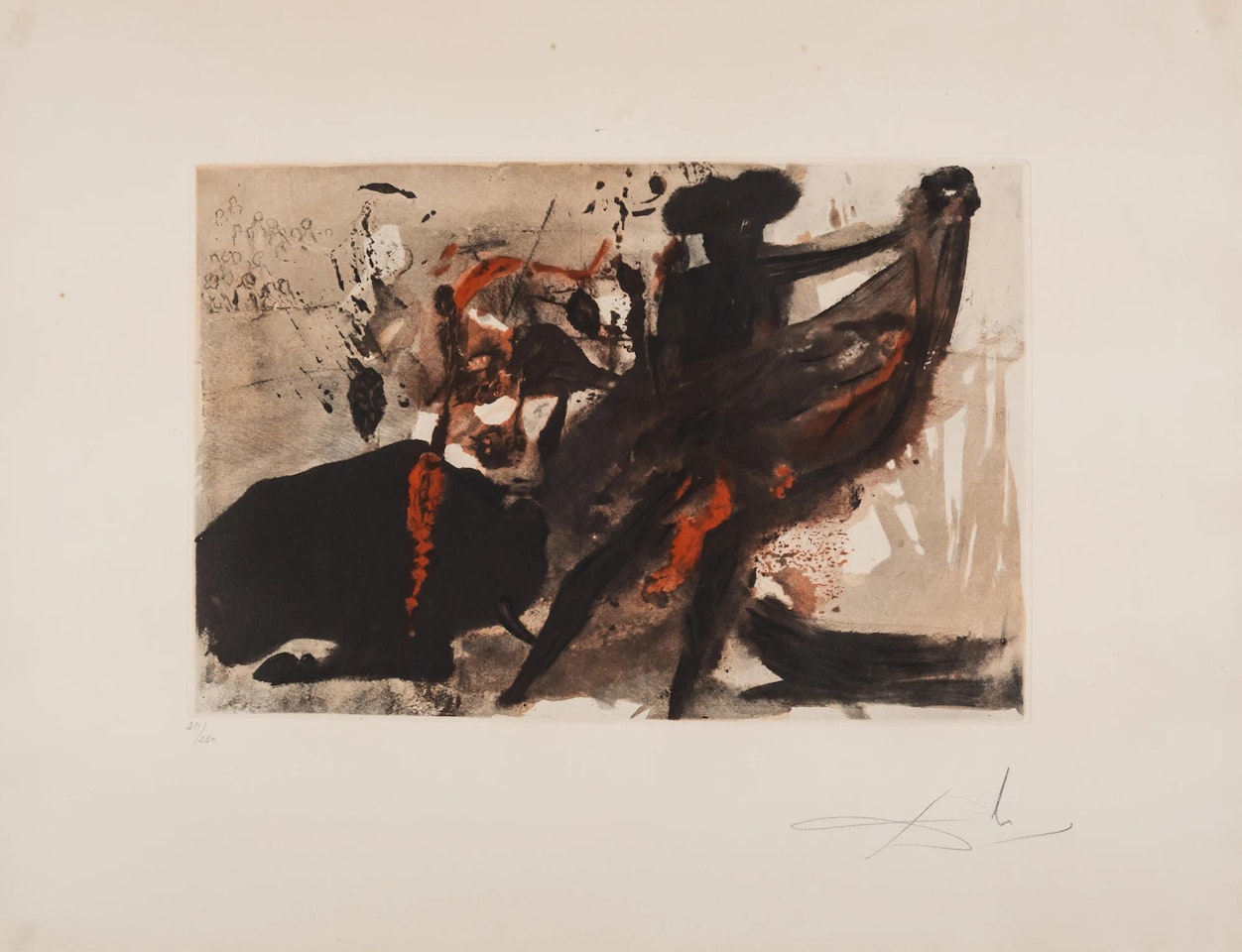 La Tauromachie Individuelle (Field 72-11; M&L153b) by Salvador Dali