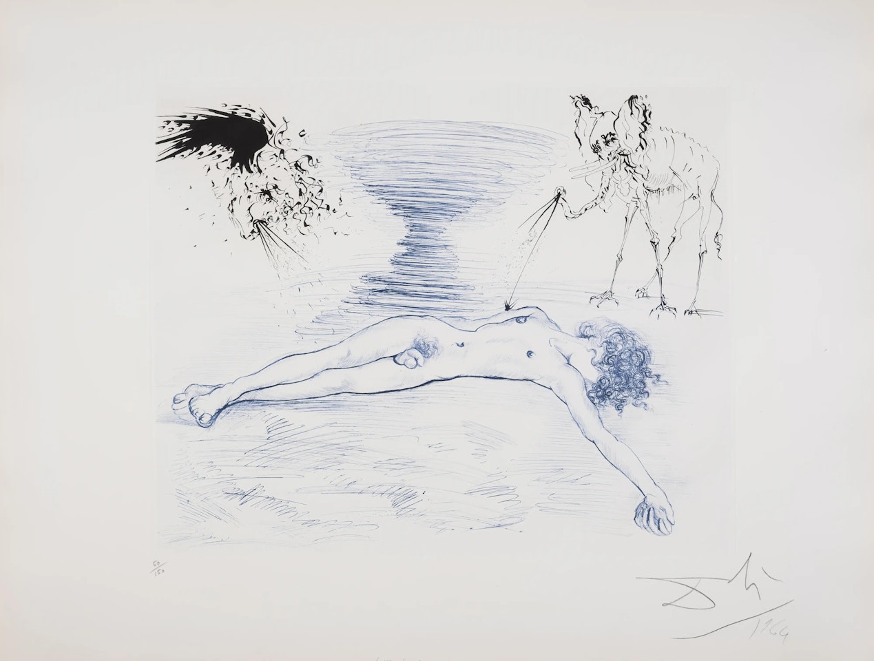 Mythologie. Hypnos (Field 63-3) by Salvador Dali