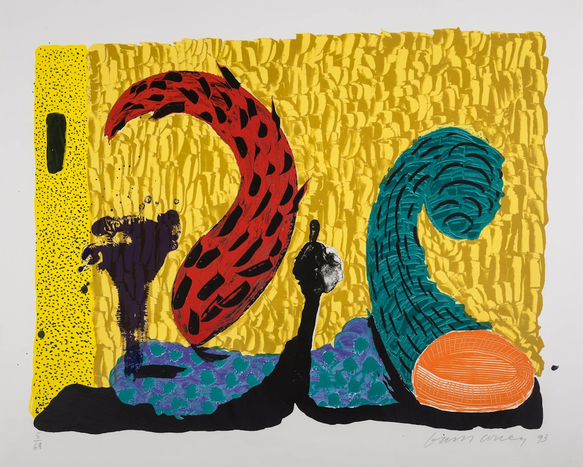 Pushing Up, from Some More New Prints (MCA Tokyo 340) by David Hockney