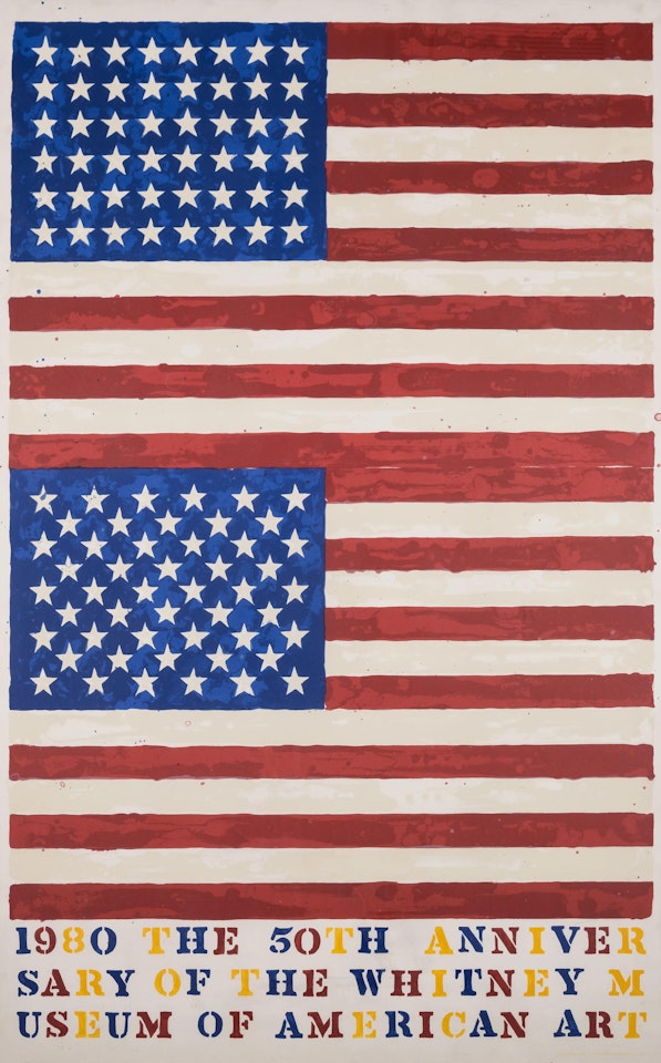 Two Flags. Whitney Anniversary Poster by Jasper Johns