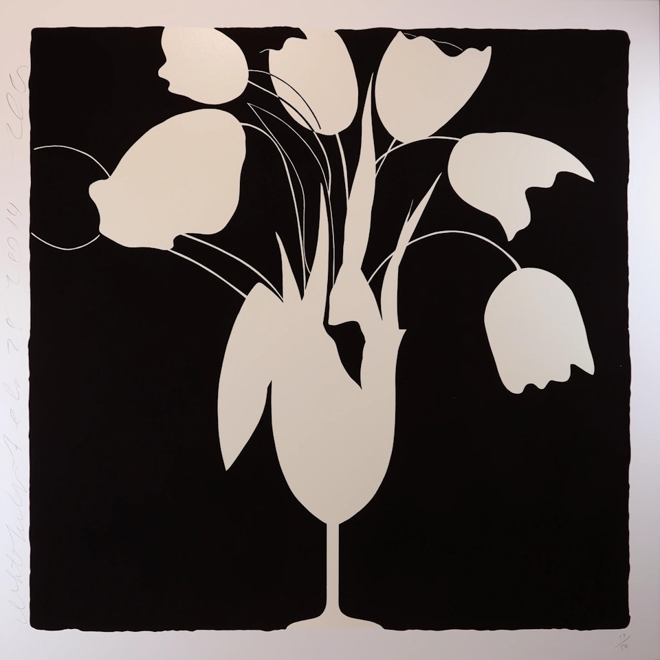 White Tulips and Vase, Feb 25 by Donald Sultan