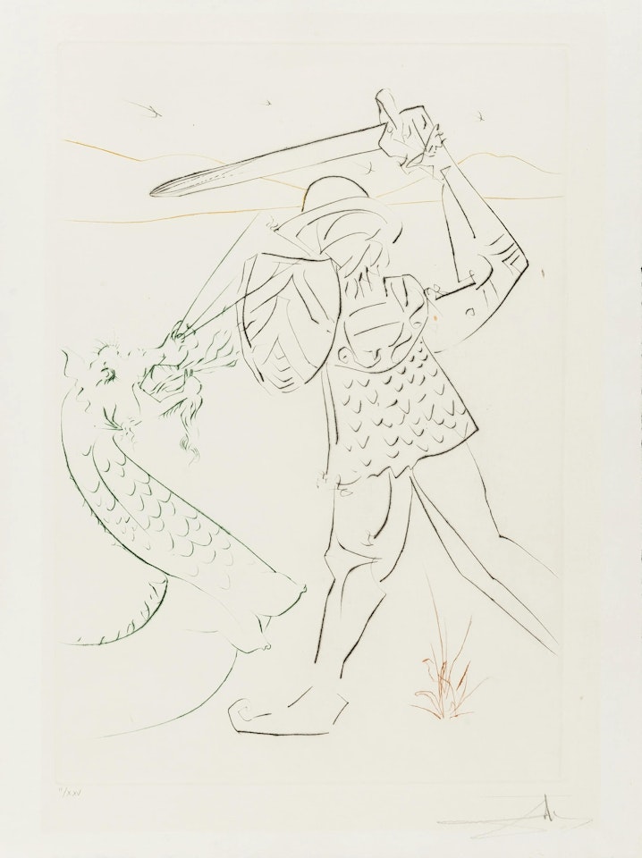 Le tombe de Lancelot, from La quête du Graal (Field 75-9 E; M&L 780b) by Salvador Dali
