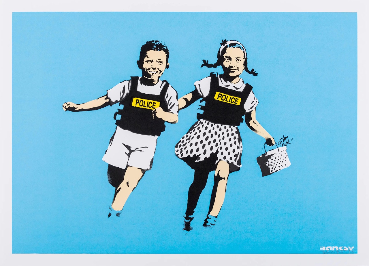 Jack and Jill (Police Kids) (Signed) by Banksy