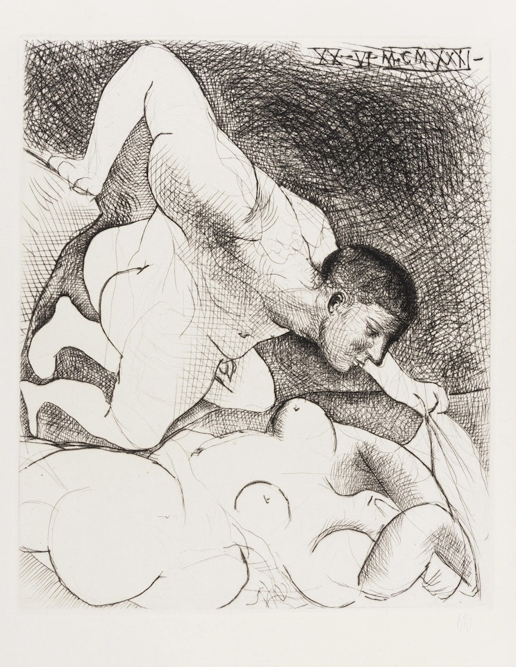 Homme Devoilant une Femme (Bloch 138; Baer 203) by Pablo Picasso