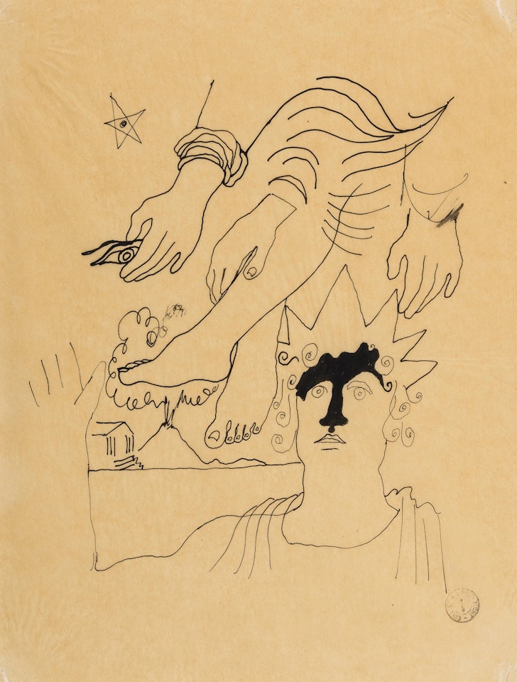 Composition Surréaliste - Personnage Surmonté de Mains et Jambes by Jean Cocteau