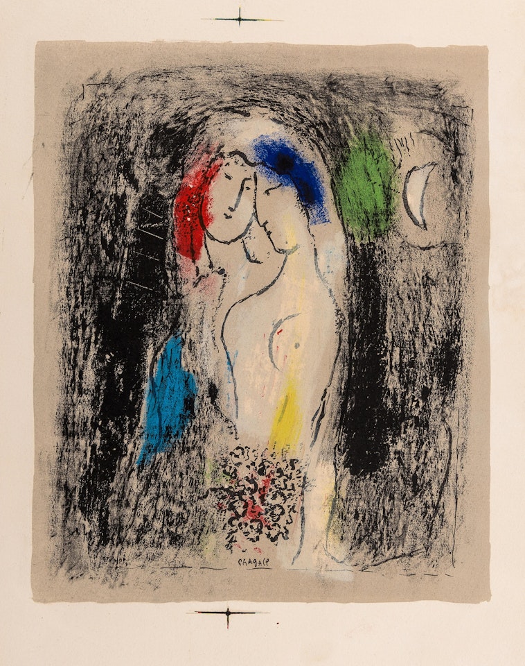 Les Amoureux en Gris (Mourlot 194) by Marc Chagall