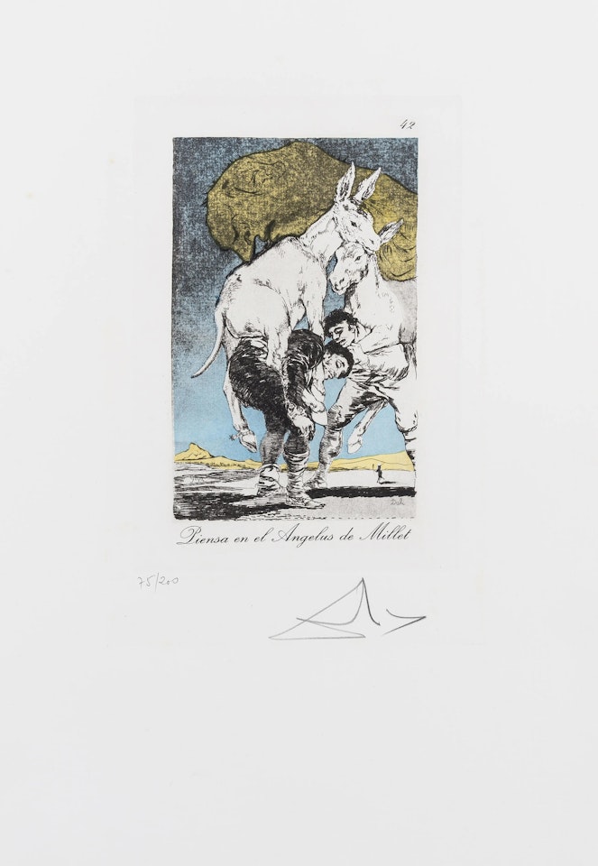 Piensa en el Angelus de Millet (Field 77-3-40) by Salvador Dali