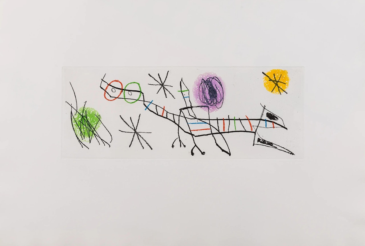 Three plates from Eric Satie Poemes et Chansons (Dupin 522-524) by Joan Miró
