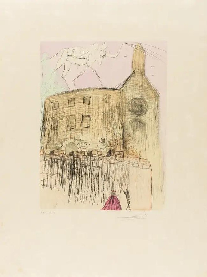 Gala"s Castle (Field 74-8K; M&L 675d) by Salvador Dali