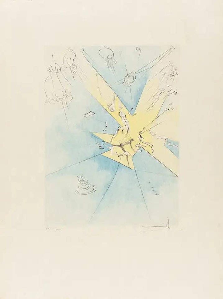 A Shattering Entrance upon the American Stage (Field 74-8H; M&L 673d) by Salvador Dali