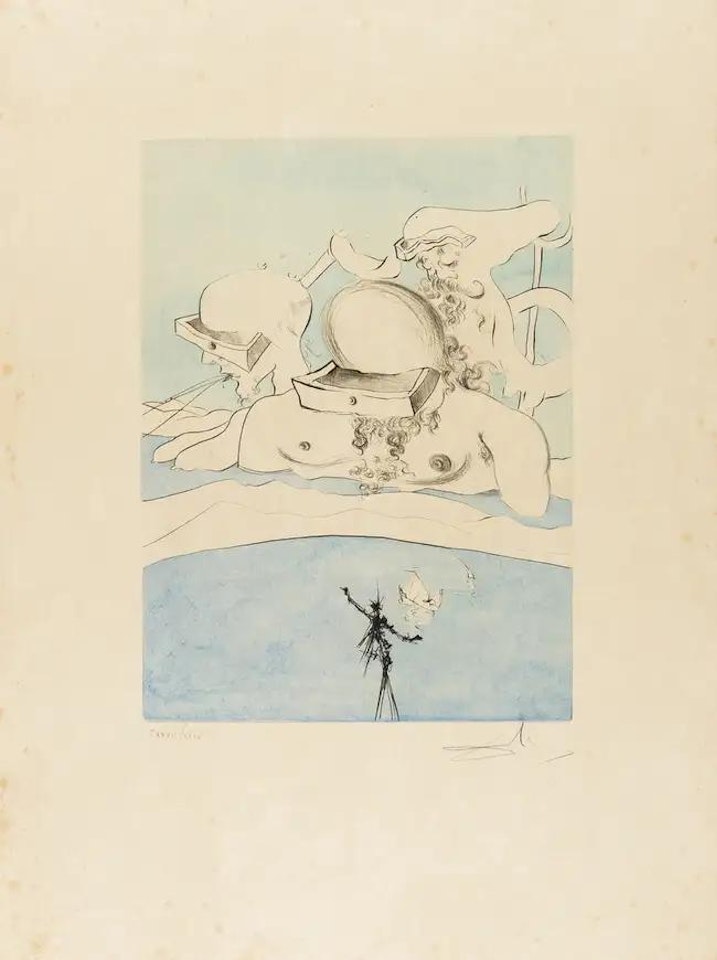 Flung out like a Fag-end by the Big-wigs (Field 74-8A; M&L 668d) by Salvador Dali