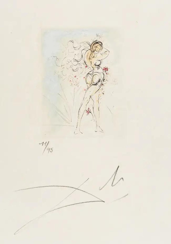 Vignette, from "Petits nus d"Apollinaire" (Field 72-4; M&L 202) by Salvador Dali