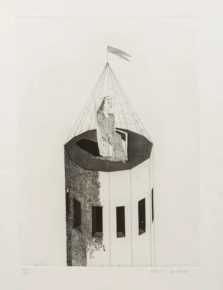 The Princess in Her Tower (Tokyo 68) by David Hockney