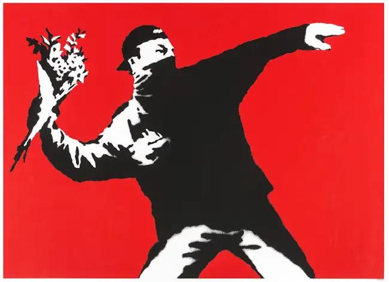 Love is in the Air (Flower Thrower) by Banksy
