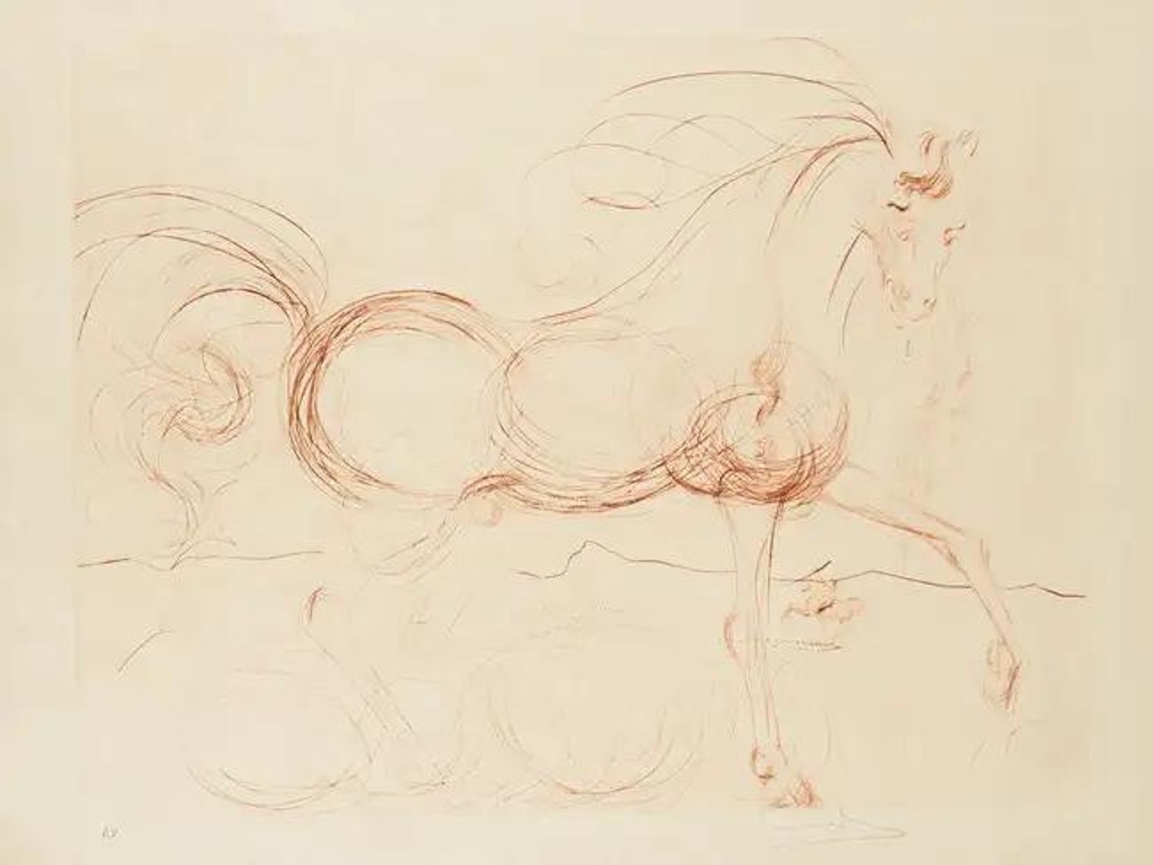 L"Etalon Blanc (Hommage au cheval) (Field 74-9; M & L 639b) by Salvador Dali