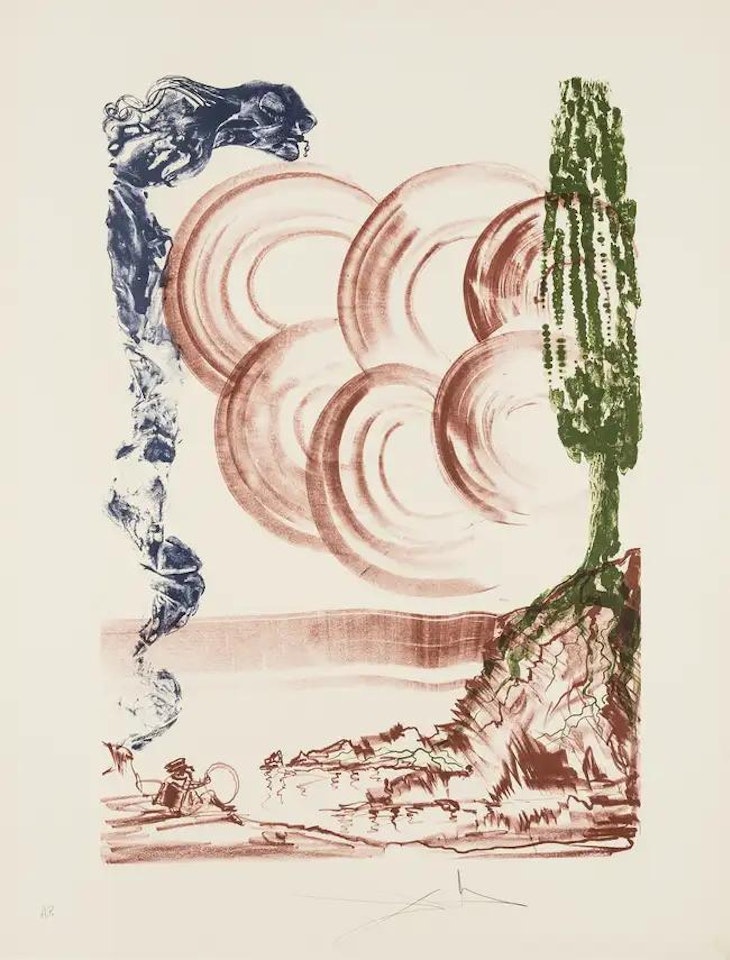 Atomo; Moscas (Field 73-5) by Salvador Dali