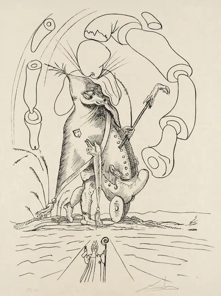 From "Les Songes drolatiques de Pantagruel" (Field 73-7P; M&L 1406e) by Salvador Dali