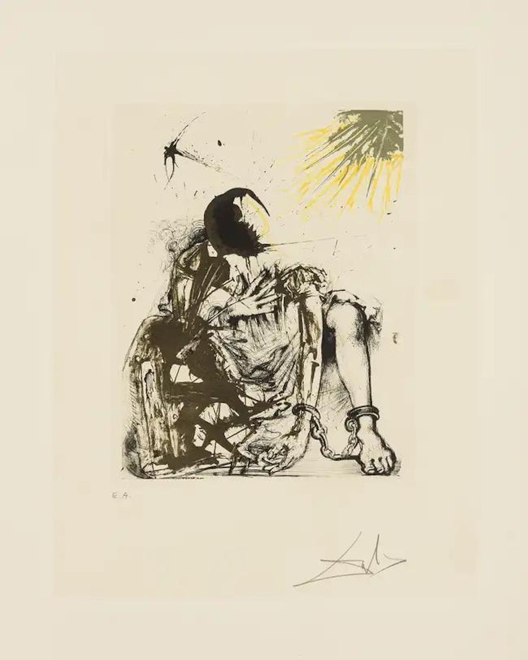 Sigismund Enchainé (from Calderón: La Vie est un songe) (Field 73-1-m; M&L 523a) by Salvador Dali